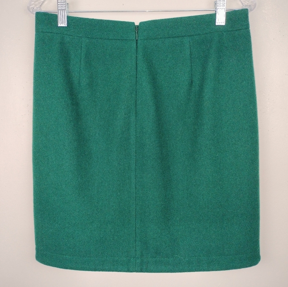 J. Crew Shirt Tail Wool Blend Mini Skirt in Forest Green Sz. 4 Tall - Picture 5 of 7